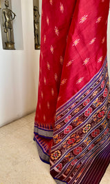 ALOKIKA — RUST KHANDUA WITH PURPLE BANDHA CONTRASTS