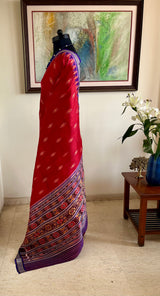 ALOKIKA — RUST KHANDUA WITH PURPLE BANDHA CONTRASTS