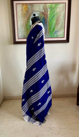 SAANI – INDIGO KOTPAD WITH FISH AND TEMPLE MOTIFS