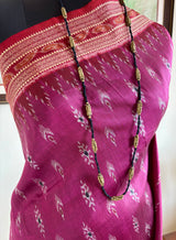 PRITIMOYEE — PLUM KHANDUA SILK WITH BEAUTIFUL BANDHA DETAILS