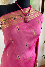 AVRITHI — PINK SWARNACHARI WITH MYTHOLOGICAL WEAVING