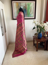 AVRITHI — PINK SWARNACHARI WITH MYTHOLOGICAL WEAVING