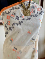 SWAJITA — CREAM JAMDANI COTTON WITH ELEGANT FESTIVE DETAILING