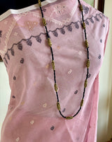 SWAPNAJA — LIGHT MAUVE JAMDANI COTTON WITH GOLDEN DETAI