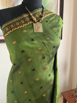 BONHISHIKHA – GREEN ASSAM SILK WITH FLORAL MOTIFS