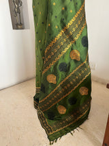 BONHISHIKHA – GREEN ASSAM SILK WITH FLORAL MOTIFS
