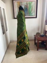 BONHISHIKHA – GREEN ASSAM SILK WITH FLORAL MOTIFS
