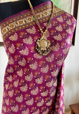 NAZIA — PLUM BANARASI SILK WITH COLOURFUL MEENAKARI FLORALS