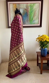 NAZIA — PLUM BANARASI SILK WITH COLOURFUL MEENAKARI FLORALS