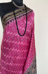 ARCHITA- UNIQUE PINK KHANDUA SILK WITH RUDRAKSHA BORDER AND BANDHA