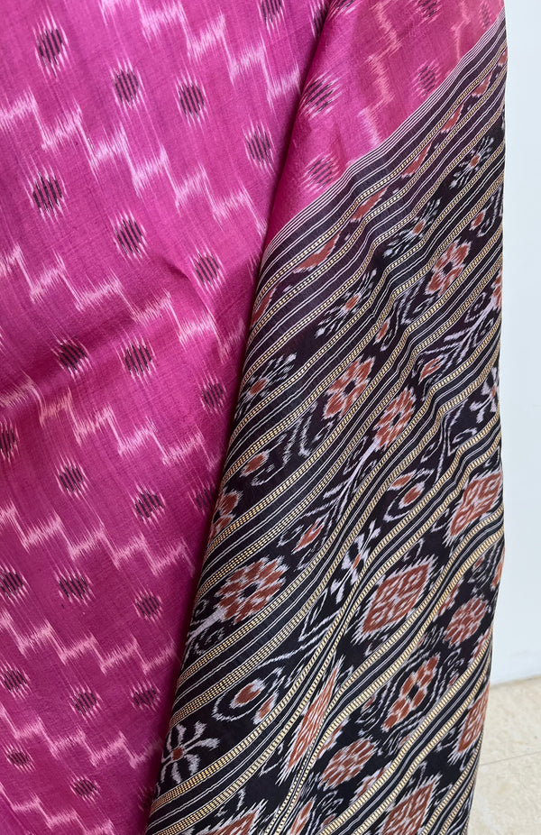 ARCHITA- UNIQUE PINK KHANDUA SILK WITH RUDRAKSHA BORDER AND BANDHA