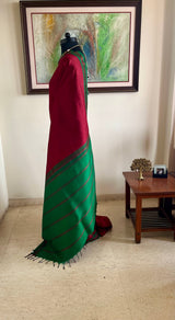 DEVASHREE – RUST MAROON KANJIVARAM WITH RUDRAKSHA BORDER