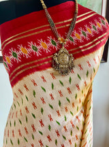 OJITA – CREAM PATOLA WITH IKAT MOTIFS