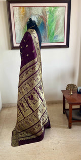 MAHUL – BALUCHARI WITH RAMAYANA WOVEN IN SILK