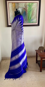 LILIKA – BLUISH SILVER KANJIVARAM WITH THAZHAMPU AANCHAL