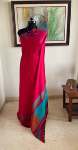SAMIRA – LIGHTWEIGHT KANJIVARAM SILK IN RED WITH TEMPLE BORDERS