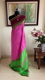 ASHWERYA – A PINK KANJIVARAM SILK WITH CLASSIC CONTRASTS AND CONTEMPORARY APPEAL