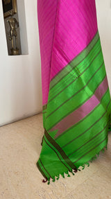 ASHWERYA – A PINK KANJIVARAM SILK WITH CLASSIC CONTRASTS AND CONTEMPORARY APPEAL