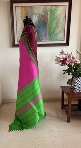 ASHWERYA – A PINK KANJIVARAM SILK WITH CLASSIC CONTRASTS AND CONTEMPORARY APPEAL