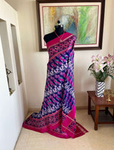 RISHANI – DEEP BLUE PATOLA WITH ELEPHANT PEACOCK MOTIFS