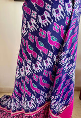 RISHANI – DEEP BLUE PATOLA WITH ELEPHANT PEACOCK MOTIFS