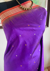 SAIRITI – REGAL PURPLE BOMKAI SILK WITH OCHRE CONTRAST