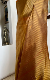 ARIYA – LIGHTWEIGHT KANJIVARAM SILK WITH SUBTLE BEIGE STRIPES