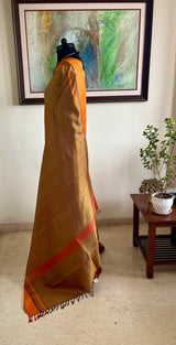 ARIYA – LIGHTWEIGHT KANJIVARAM SILK WITH SUBTLE BEIGE STRIPES