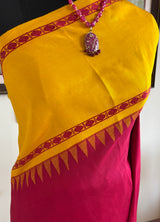ILAVENIL – A STRIKING KANJIVARAM SILK IN CLASSIC RED AND YELLOW