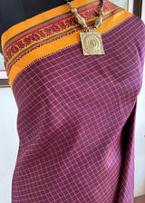 TRINETRA – A CLASSIC KANJIVARAM SILK WITH CHECKS AND PEACOCK MOTIFS