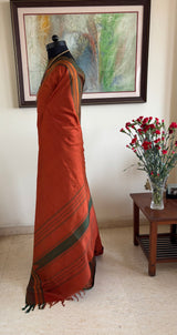 VARNALI – A LIGHTWEIGHT KANJIVARAM SILK IN RUST AND GREEN