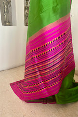 PADMITHA – GREEN LIGHTWEIGHT SOUTH SILK WITH ZARI AMBI MOTIFS