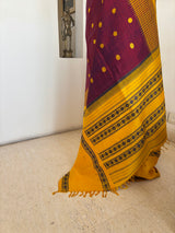 SOMAJA — CHOCOLATE BROWN KANJIVARAM WITH RUDRAKSHA DETAILS