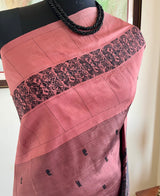 BRINDIKA – PEACH KANJIVARAM SILK IN TONAL CONTRAST