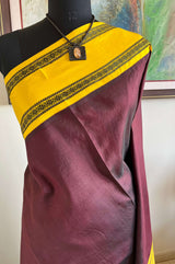 PRADEEPA – CHOCOLATE BROWN KORVAI KANJIVARAM WITH KOLAM BORDER