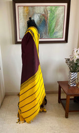 PRADEEPA – CHOCOLATE BROWN KORVAI KANJIVARAM WITH KOLAM BORDER