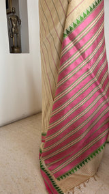 VAIJAYANTI – A MAGENTA KANJIVARAM SILK WITH BEAUTIFULLY WOVEN TRADITIONAL MOTIFS