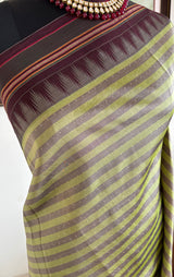 MADHURYA – A KANJIVARAM SILK WITH STRIPES AND STRIKING CONTRASTS