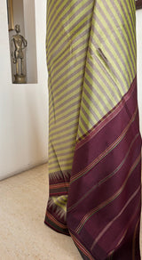 MADHURYA – A KANJIVARAM SILK WITH STRIPES AND STRIKING CONTRASTS