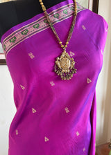 RISHMA – A MAGENTA KANJIVARAM SILK WITH EXQUISITE TRADITIONAL MOTIFS