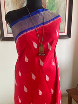 NIDHIKA – BRIGHT POCHAMPALLY IKKAT SILK WITH STATEMENT BORDERS