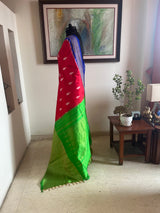 NIDHIKA – BRIGHT POCHAMPALLY IKKAT SILK WITH STATEMENT BORDERS