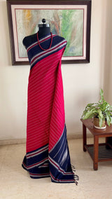 ROHINA – A STRIKING KANJIVARAM SILK IN RED AND NAVY BLUE