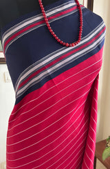 ROHINA – A STRIKING KANJIVARAM SILK IN RED AND NAVY BLUE