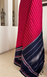 ROHINA – A STRIKING KANJIVARAM SILK IN RED AND NAVY BLUE