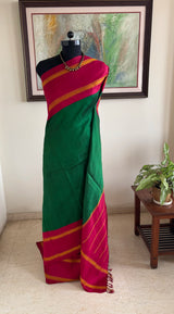 LALITYA – A CLASSIC KORVAI KANJIVARAM SILK IN GREEN AND RED