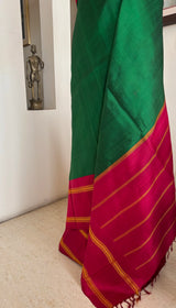 LALITYA – A CLASSIC KORVAI KANJIVARAM SILK IN GREEN AND RED