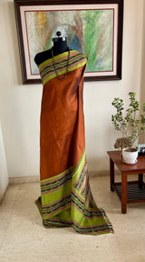 NIHIRIKA – RICH BROWN KORVAI WITH FISH & RUDRAKSHA MOTIFS