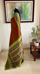 NIHIRIKA – RICH BROWN KORVAI WITH FISH & RUDRAKSHA MOTIFS