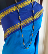 NEELA – TWO SHADES OF BLUE KANJIVARAM SILK WITH FLORAL ACCENTS